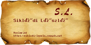 Siklódi László névjegykártya