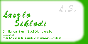 laszlo siklodi business card